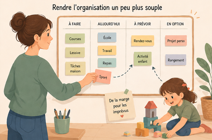 organisation familiale flexible avec planning adaptable