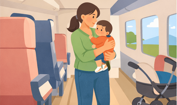 voyage train bébé mouvement