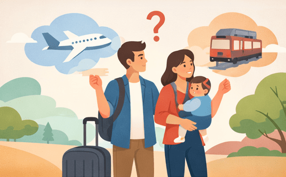 voyager avec bébé avion train choix